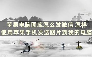 苹果电脑图库怎么发微信 怎样使用苹果手机发送图片到我的电脑